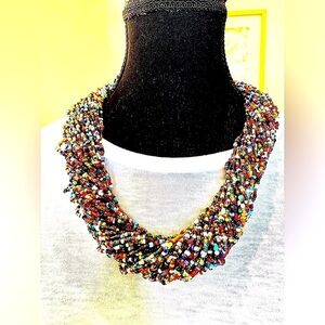 Vintage  Native Indian /Navajo/Multi Strand/color seed glass bead necklace 📿